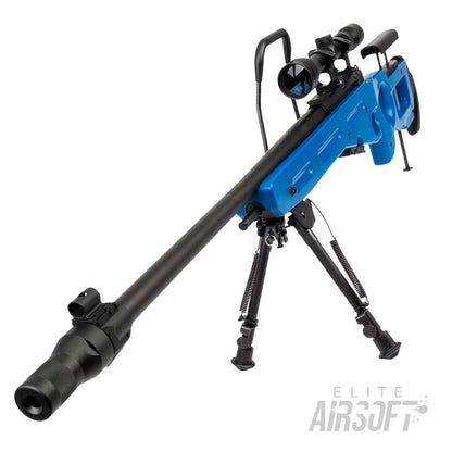 Snow Wolf SV98 Spring Bolt Action Sniper Rifle w/Scope & Bipod | Two-Tone Blue